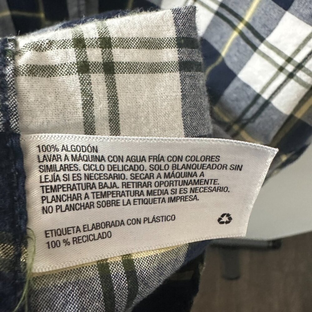 Blue, Yellow & White Mossimo Supply XL Flannel Shirt 100% Cotton - Picture 10 of 11
